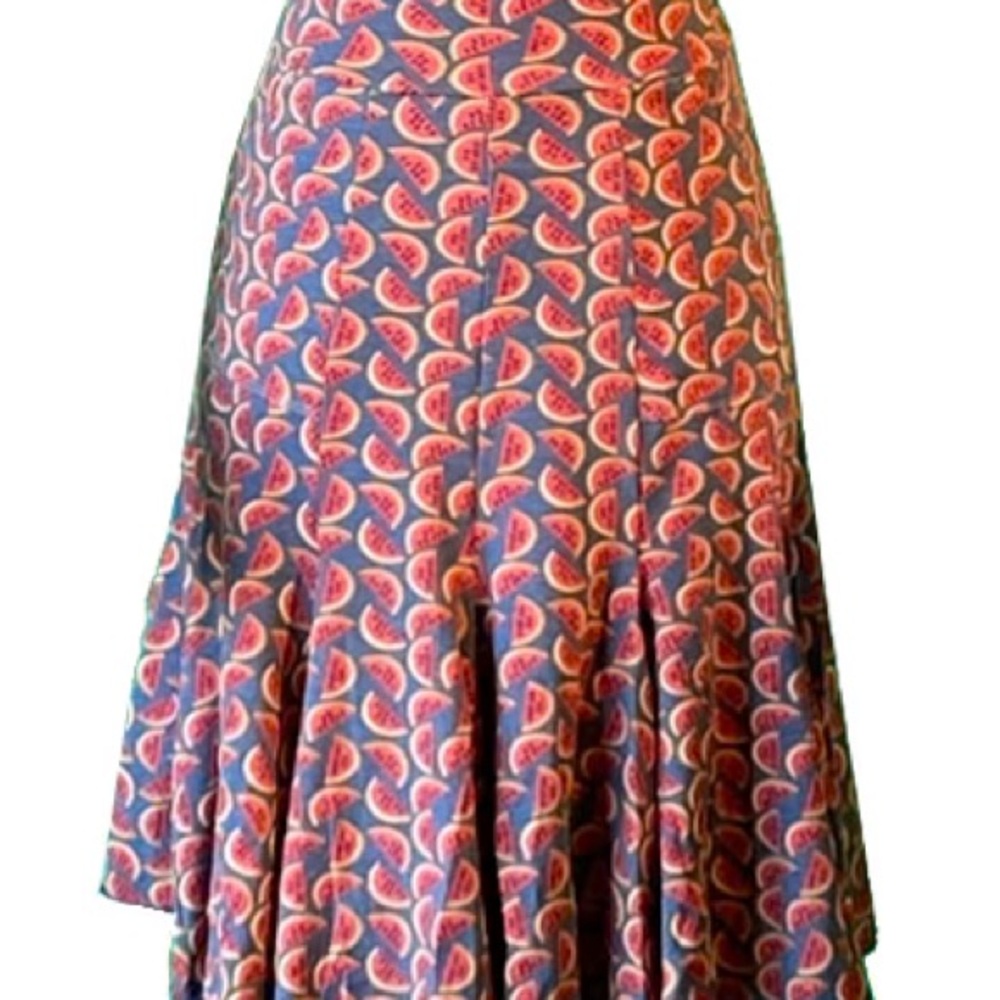 Modcloth Watermelon Print Skirt - Blue and Red